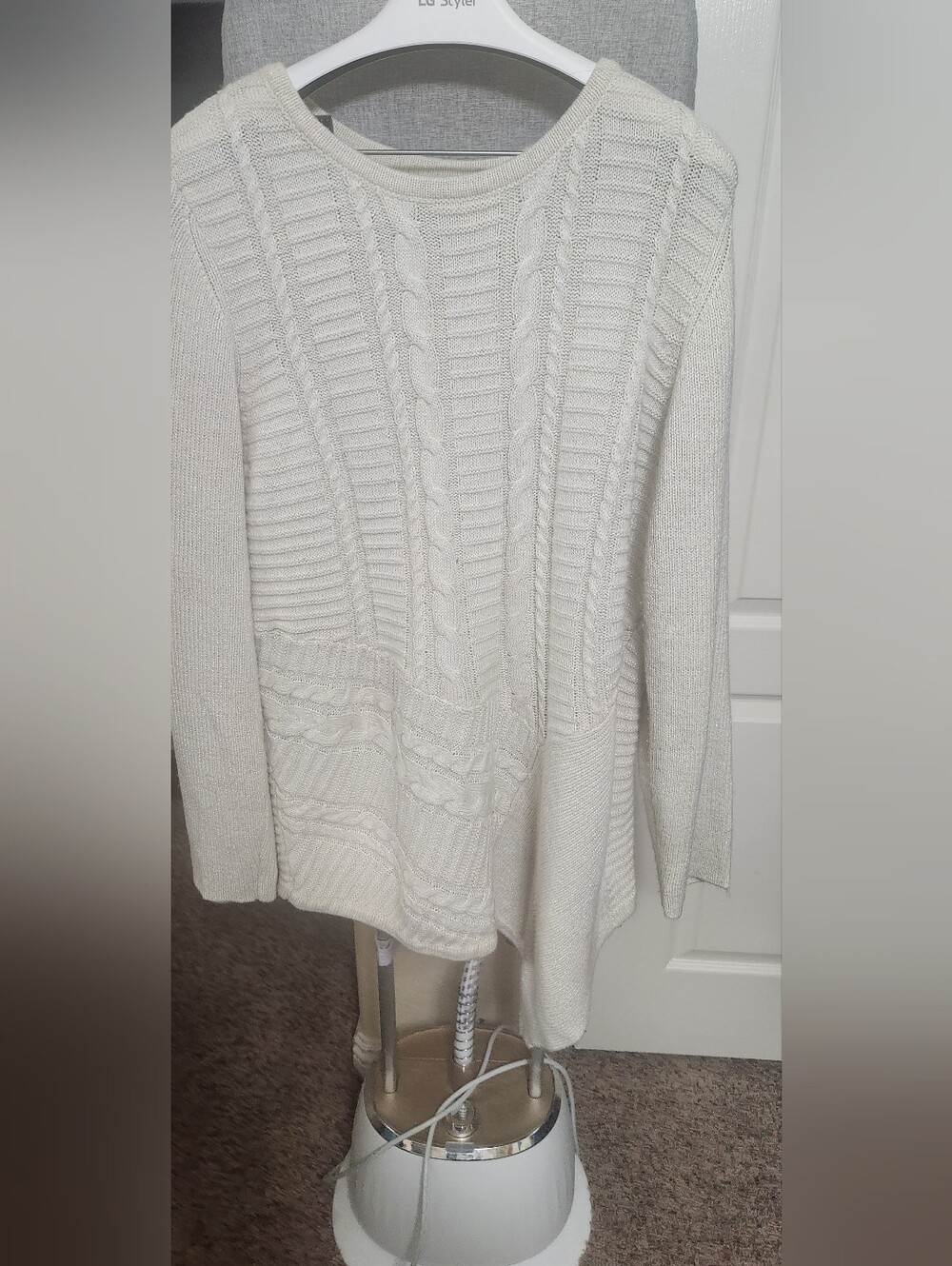 Dana Buchman Ivory Knit Sweater XXL EUC Cream Cozy